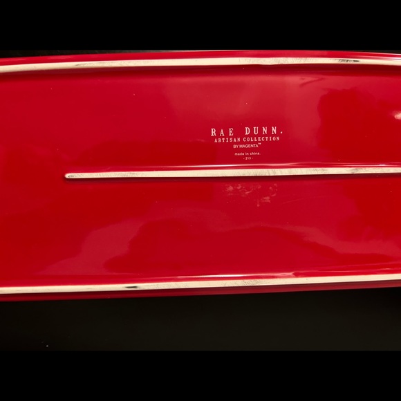 Rae Dunn Red “Tis the Sean Red Serving Tray New - Picture 3 of 7